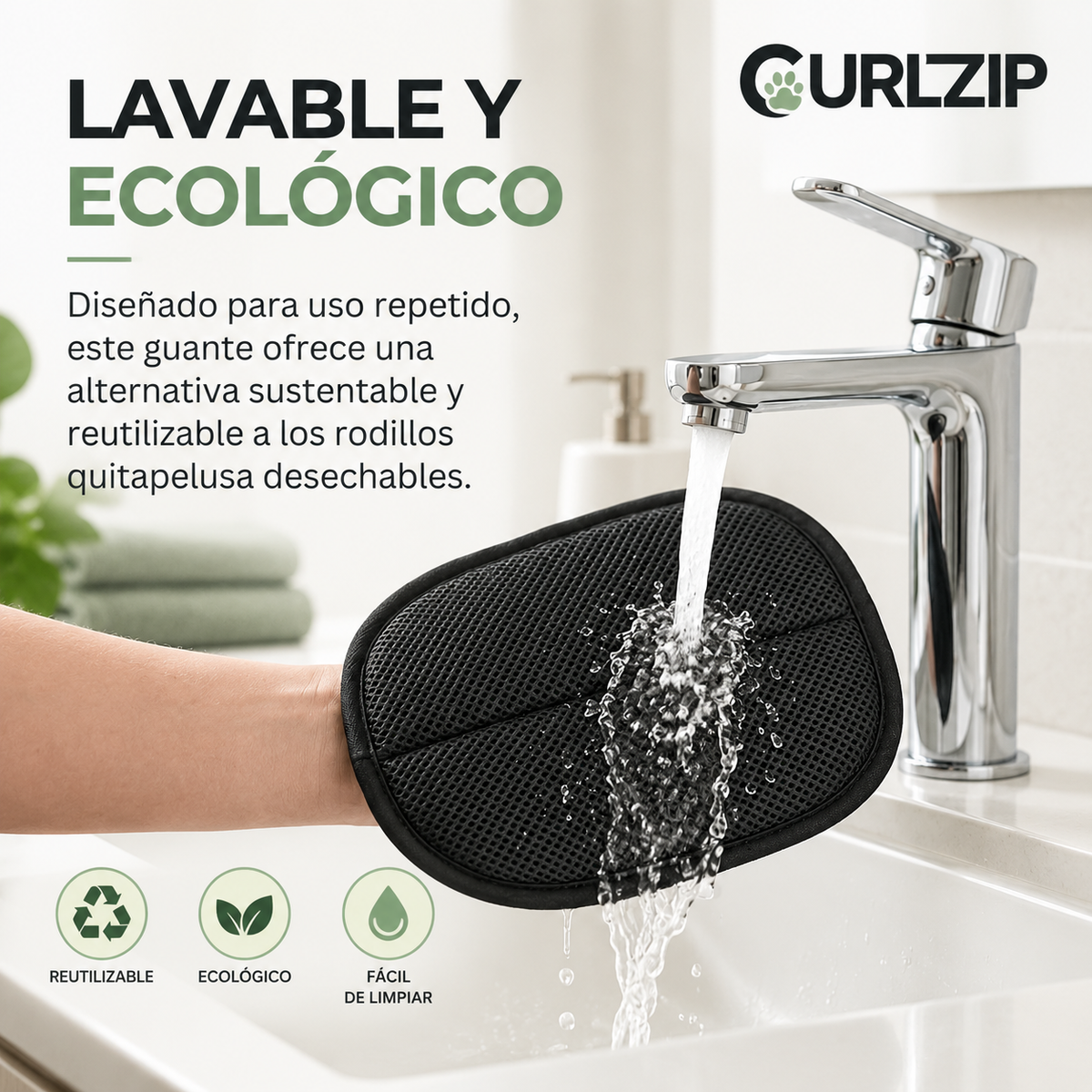 CurlZip™ Guante Fácil, Rápido y Reutilizable
